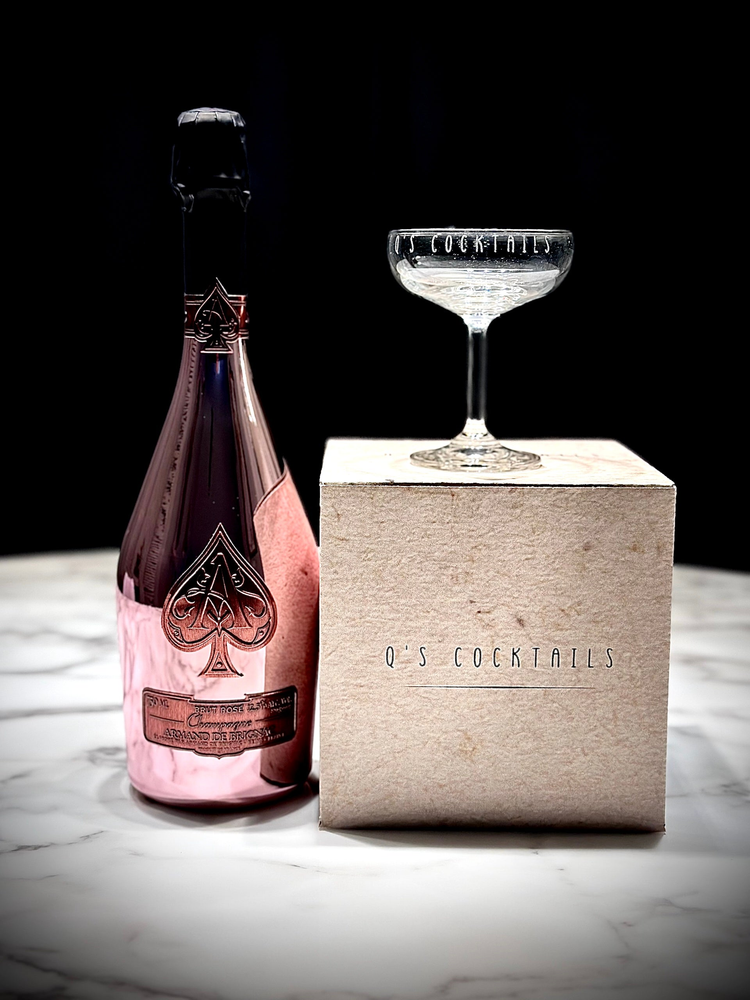 Q's Cocktails Custom Etched Glassware & Stemware Collection