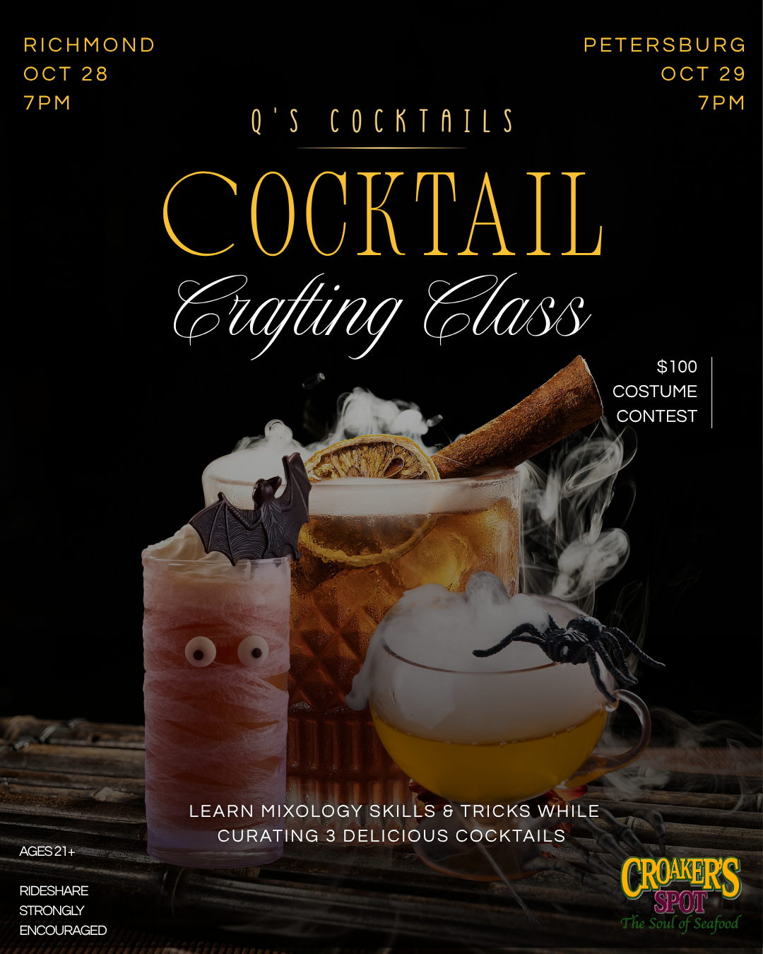 Q's Cocktail Crafting Class - PETERSBURG - OCT 29
